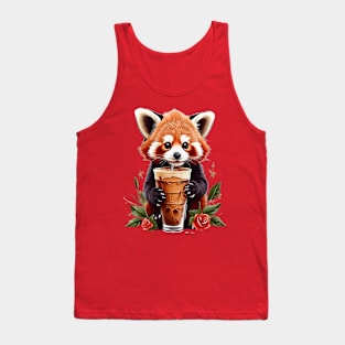 Iced Coffee and Red Panda Tank Top